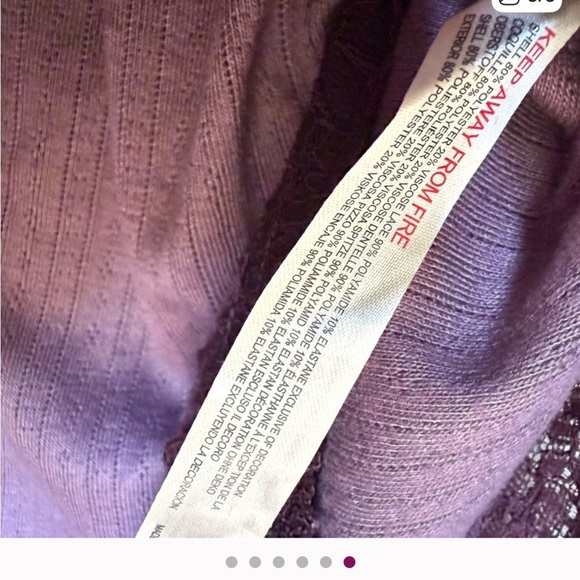 Free People Intimately Purple Ribbed Bodysuit Ruffle Tank Sleeve Size Medium - Picture 6 of 6